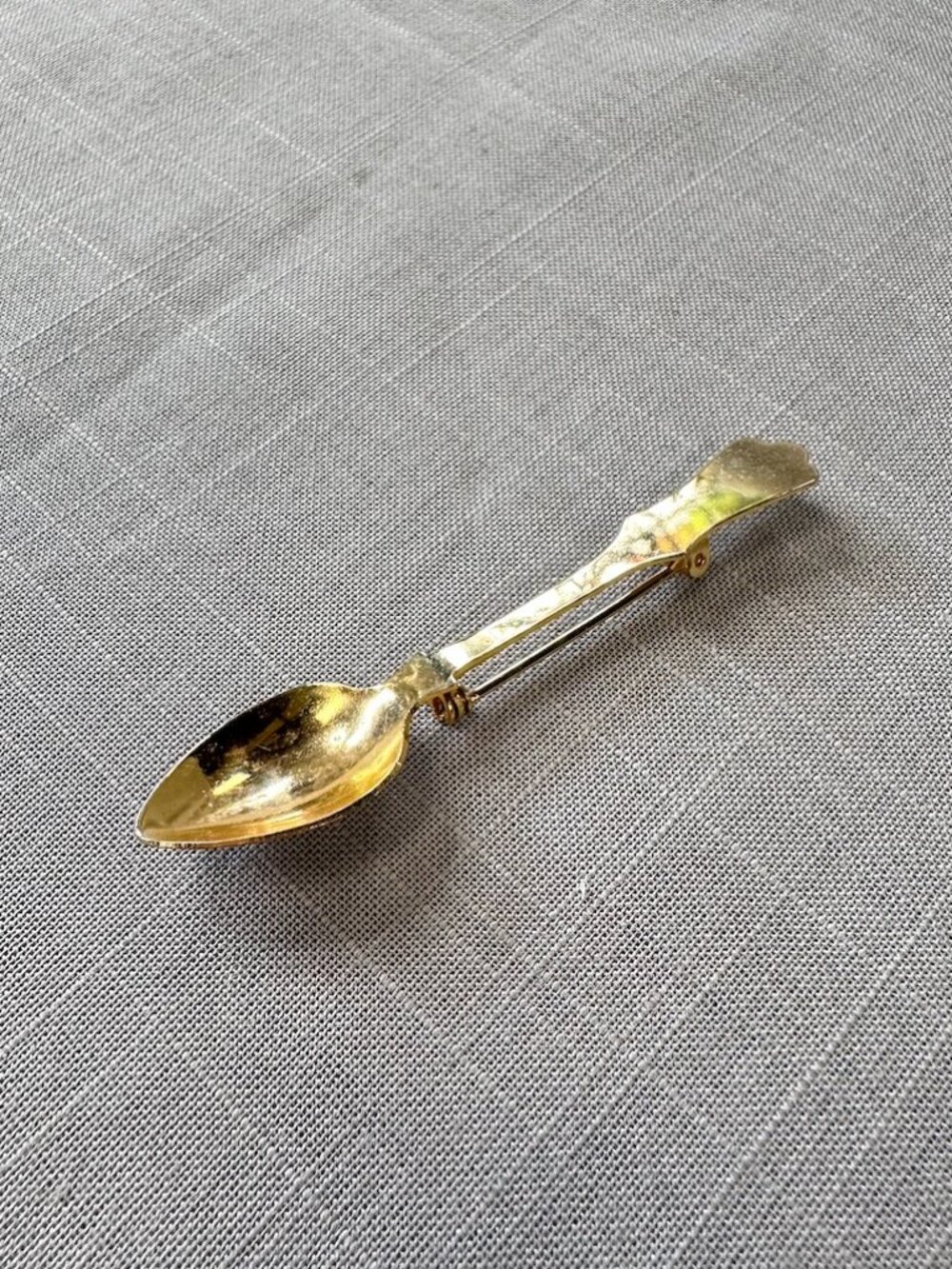 Vintage Gold Tone Spoon Brooch